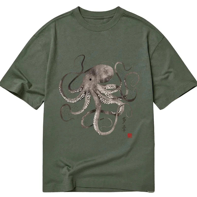 Tokyo-Tiger Octopus Japanese Calligraphy Classic T-Shirt