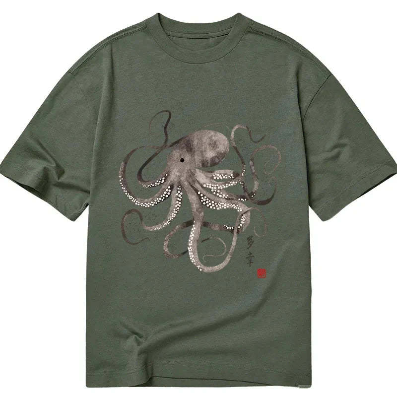 Tokyo-Tiger Octopus Japanese Calligraphy Classic T-Shirt