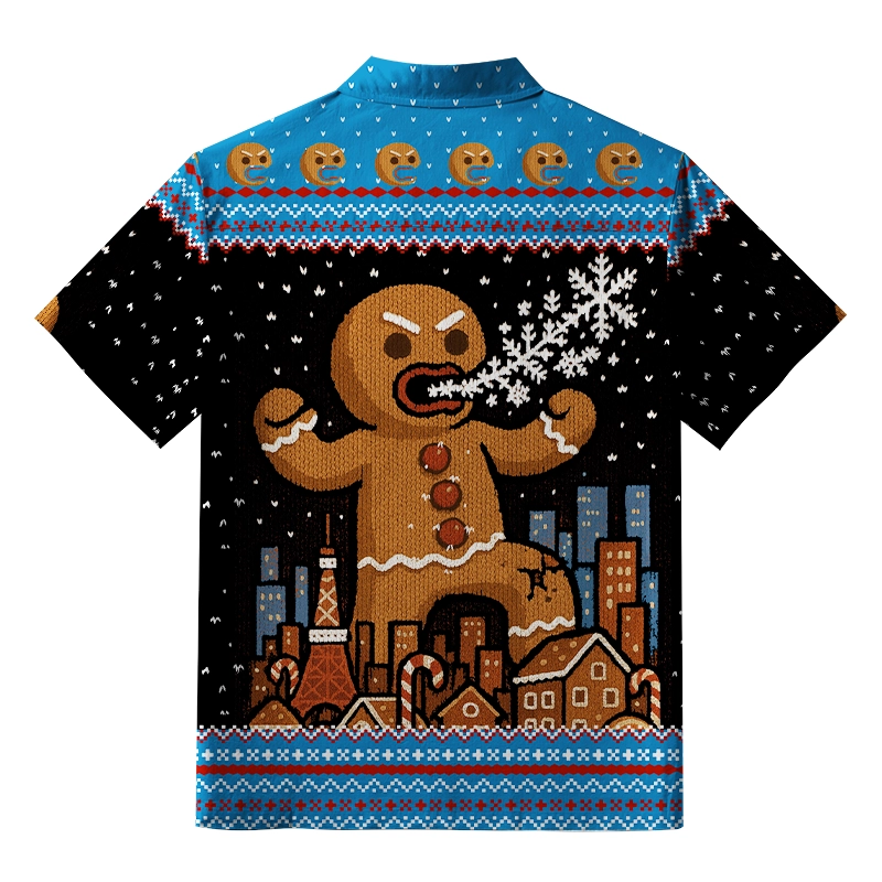 Tokyo-Tiger Gingerbread Monster Aloha Hawaiian Shirt