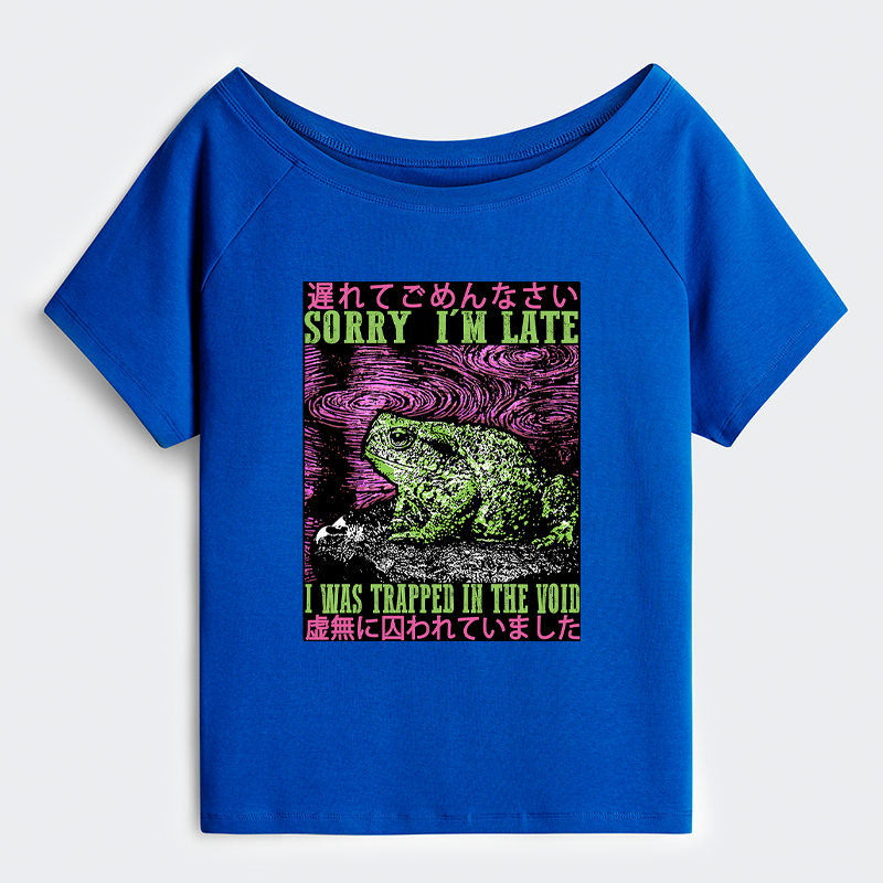 Tokyo-Tiger Frogs Trapped In The Void Off Shoulder T-Shirt