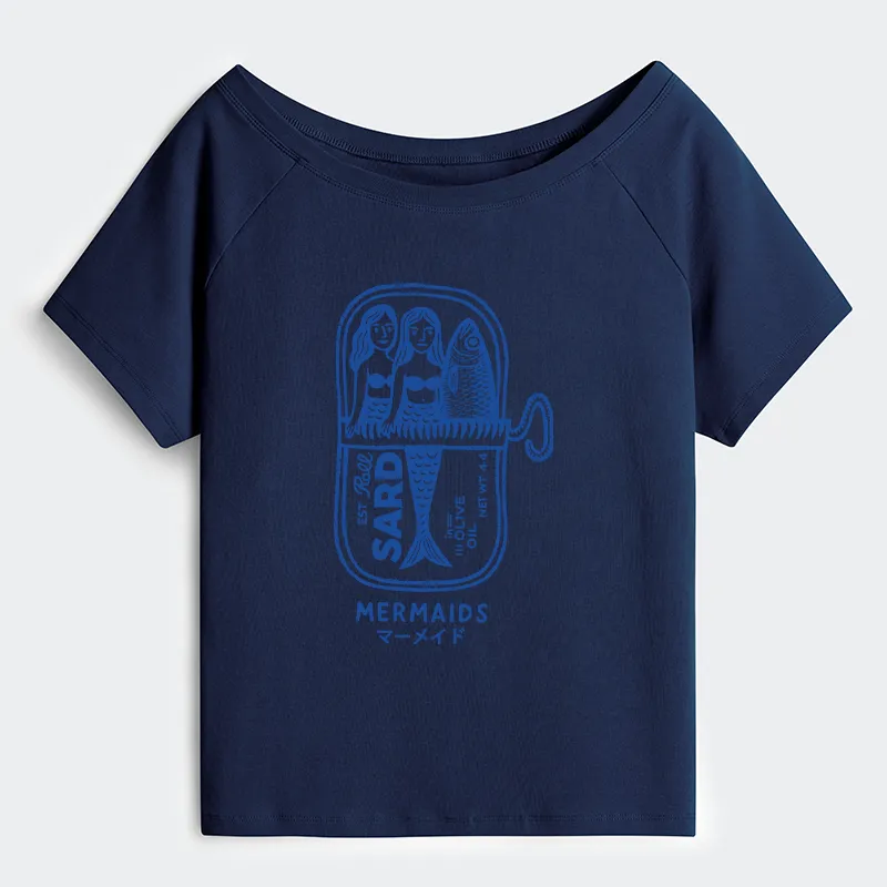 Tokyo-Tiger Mermaid Can Off Shoulder T-Shirt