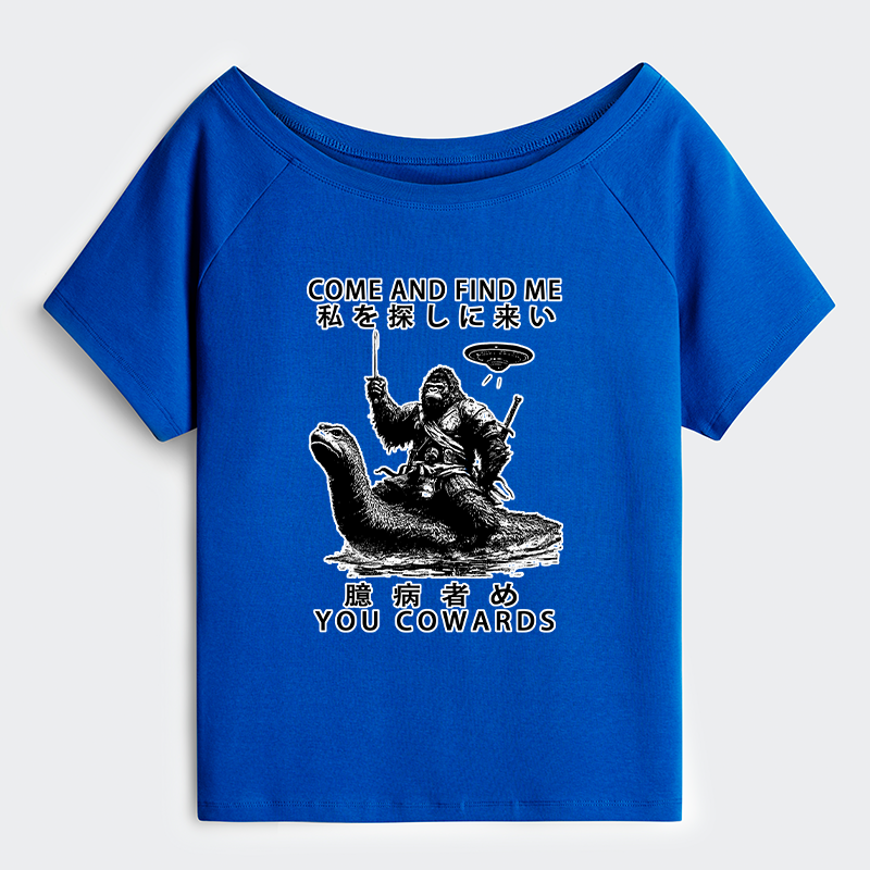 Tokyo-Tiger Can You Find Us Off Shoulder T-Shirt