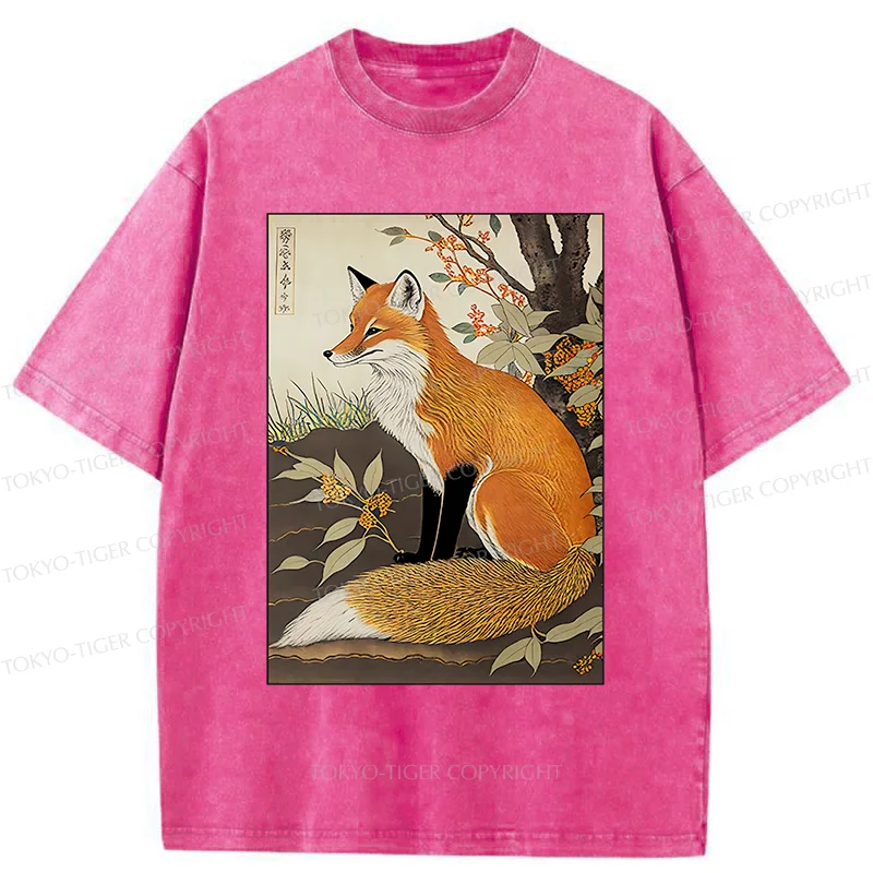 Tokyo-Tiger Ukiyo-e Fox Washed T-Shirt