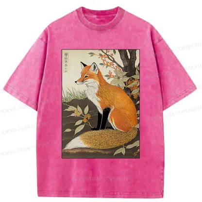 Tokyo-Tiger Ukiyo-e Fox Washed T-Shirt