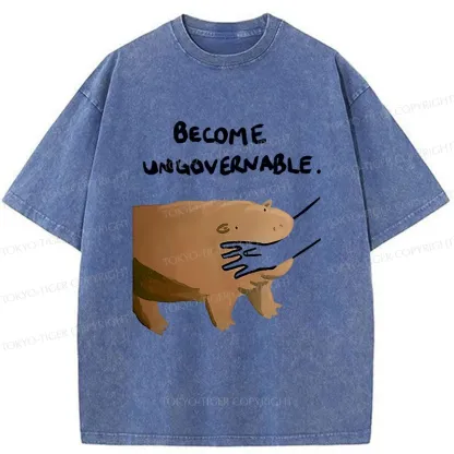 Tokyo-Tiger Moo Deng Bites Someone's Arm Washed T-Shirt