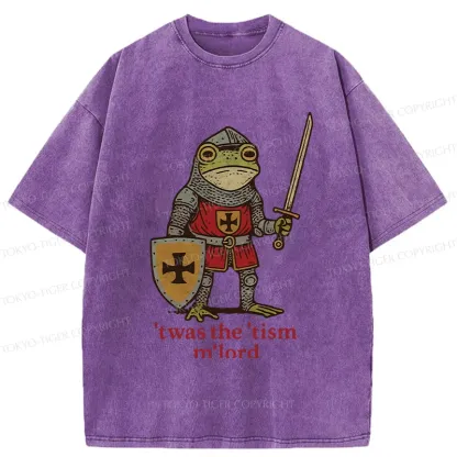 Tokyo-Tiger Frog Knight Funny Washed T-Shirt