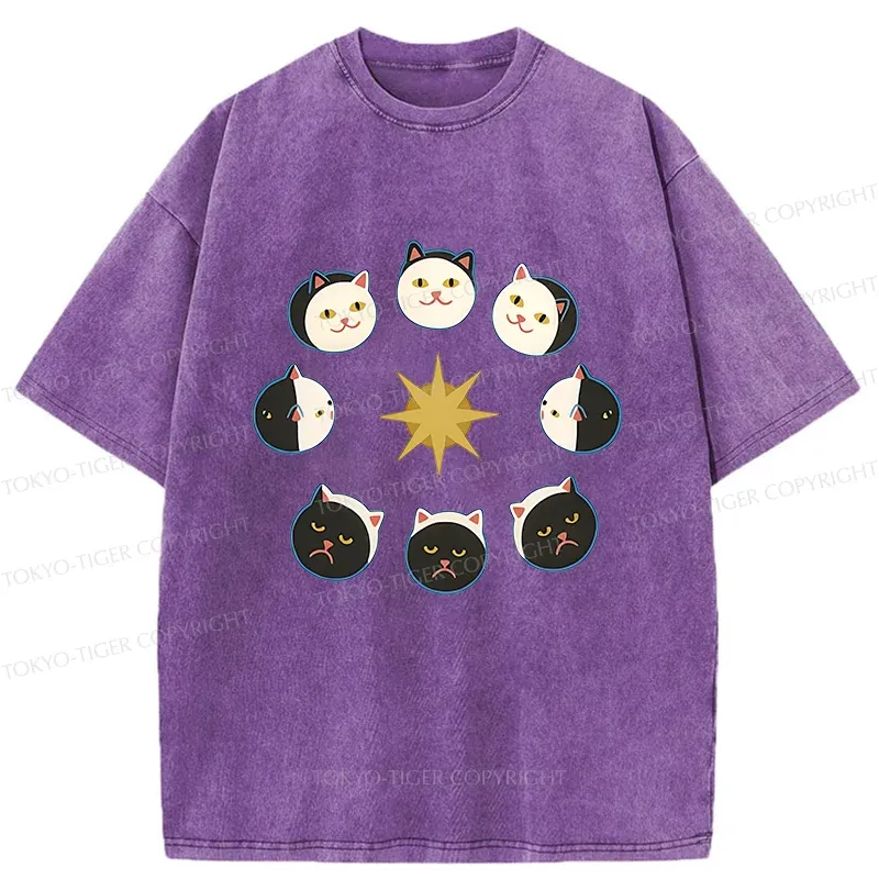 Tokyo-Tiger Eclipse Cat Washed T-Shirt