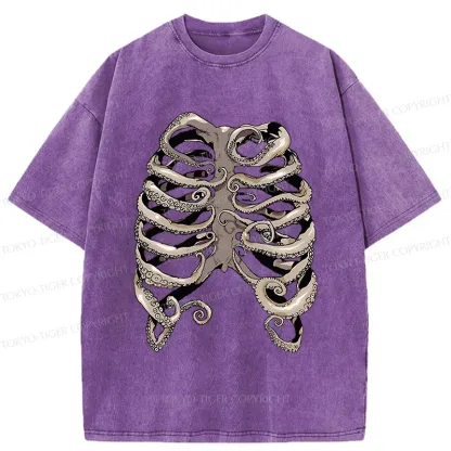 Tokyo-Tiger Octopus Skeleton Washed T-Shirt