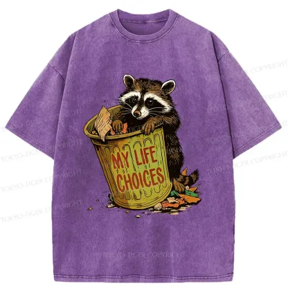 Tokyo-Tiger Raccoon Life Choices Washed T-Shirt