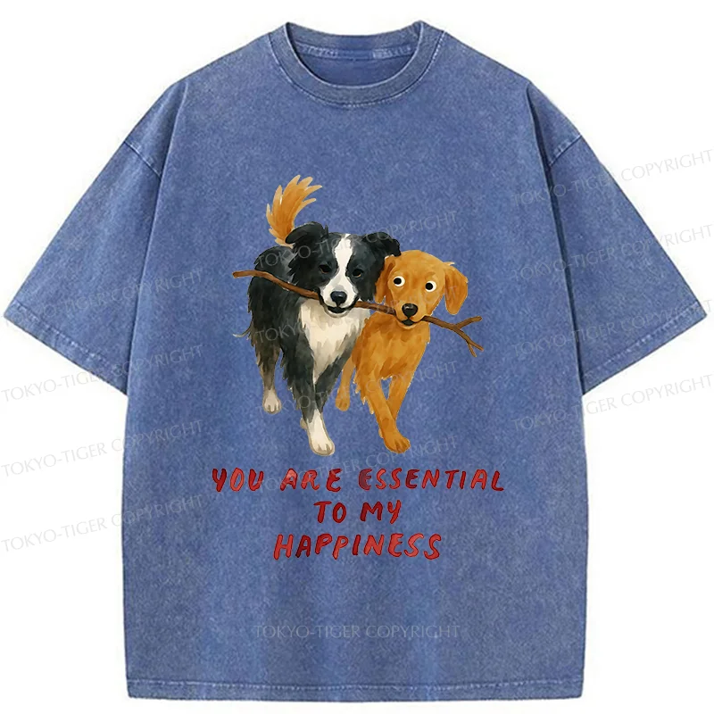 Tokyo-Tiger Dogs' Friendship Washed T-Shirt