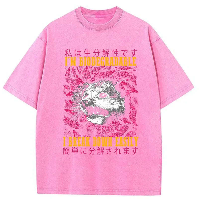 Tokyo-Tiger An Easily Breakable Opossum Washed T-Shirt