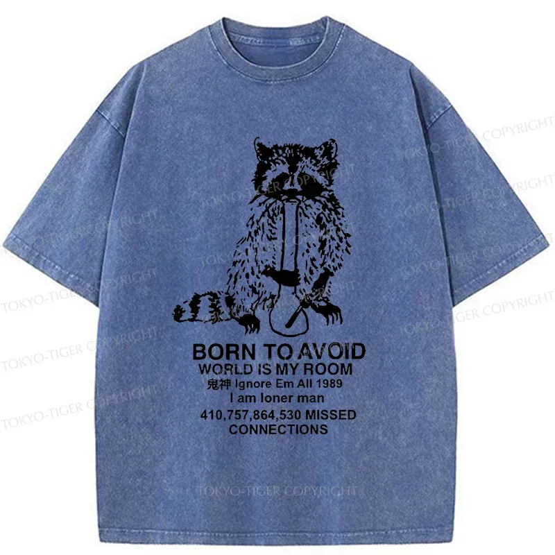 Tokyo-Tiger Raccoon Meme Washed T-Shirt