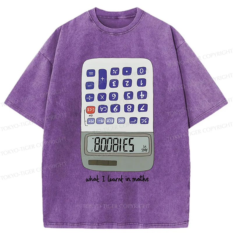 Tokyo-Tiger Calculator Funny Washed T-Shirt