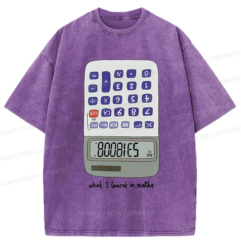 Tokyo-Tiger Calculator Funny Washed T-Shirt