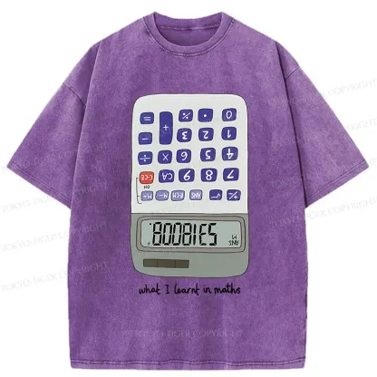 Tokyo-Tiger Calculator Funny Washed T-Shirt