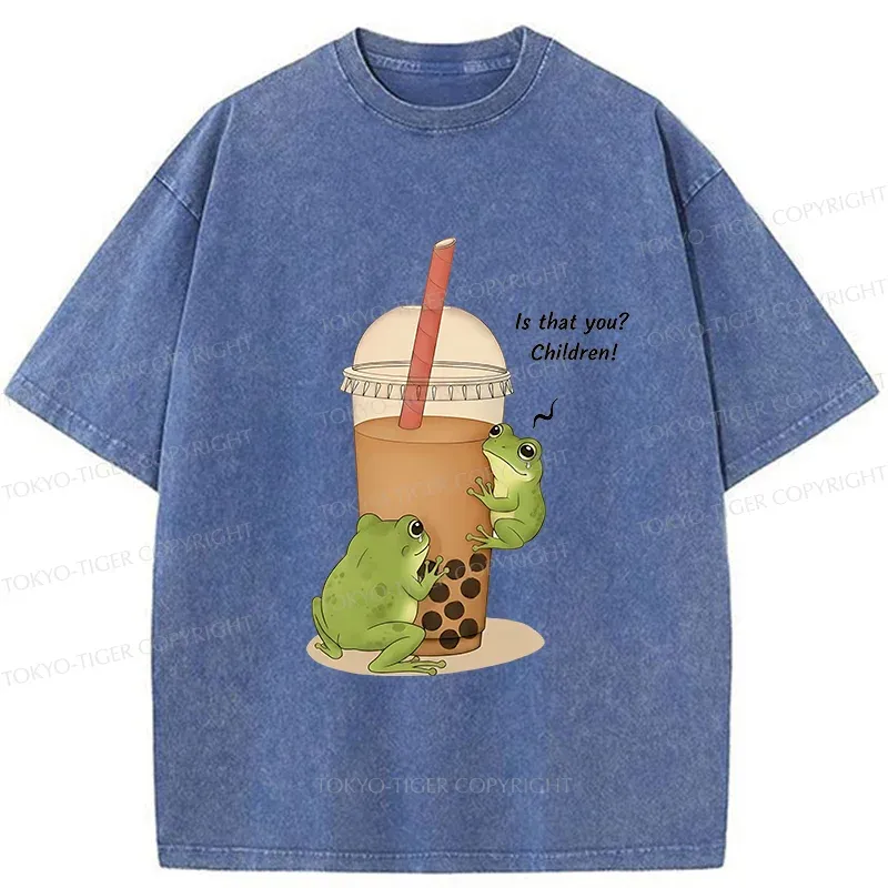 Tokyo-Tiger Frog Looking For Tadpoles Washed T-Shirt