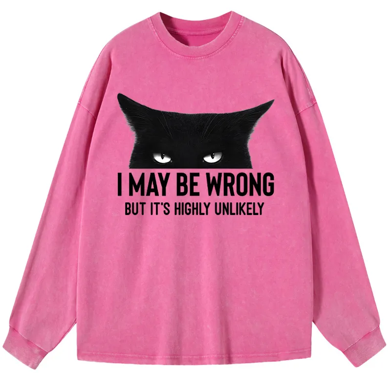 Tokyo-Tiger Cat Can Do No Wrong Washed Long Sleeve T-Shirt