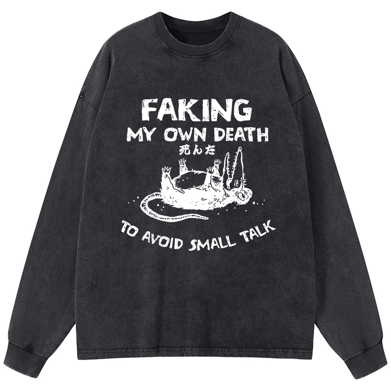 Tokyo-Tiger Avoid Conversation Washed Long Sleeve T-Shirt