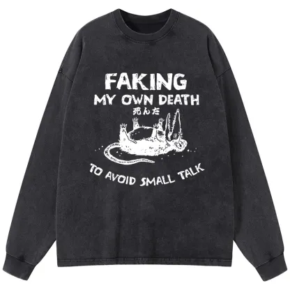 Tokyo-Tiger Avoid Conversation Washed Long Sleeve T-Shirt