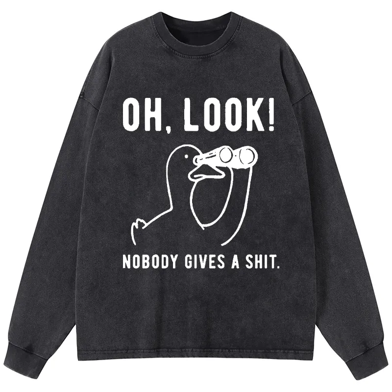 Tokyo-Tiger No One Cares About The Duck Washed Long Sleeve T-Shirt