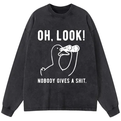 Tokyo-Tiger No One Cares About The Duck Washed Long Sleeve T-Shirt