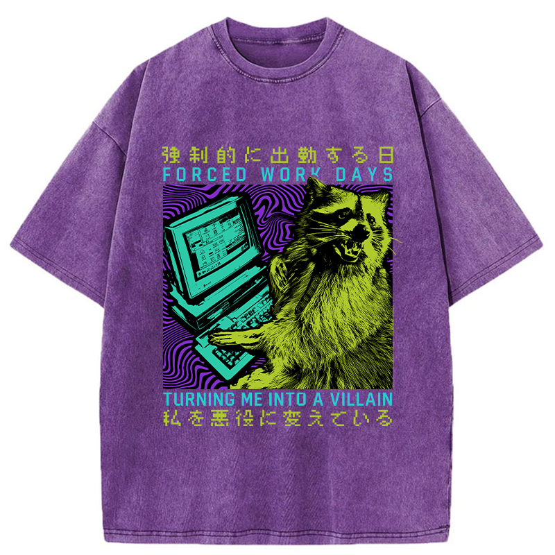 Tokyo-Tiger Work Made Me A Villain Washed T-Shirt