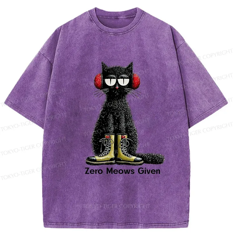 Tokyo-Tiger Cat Doesn't Care At All Washed T-Shirt