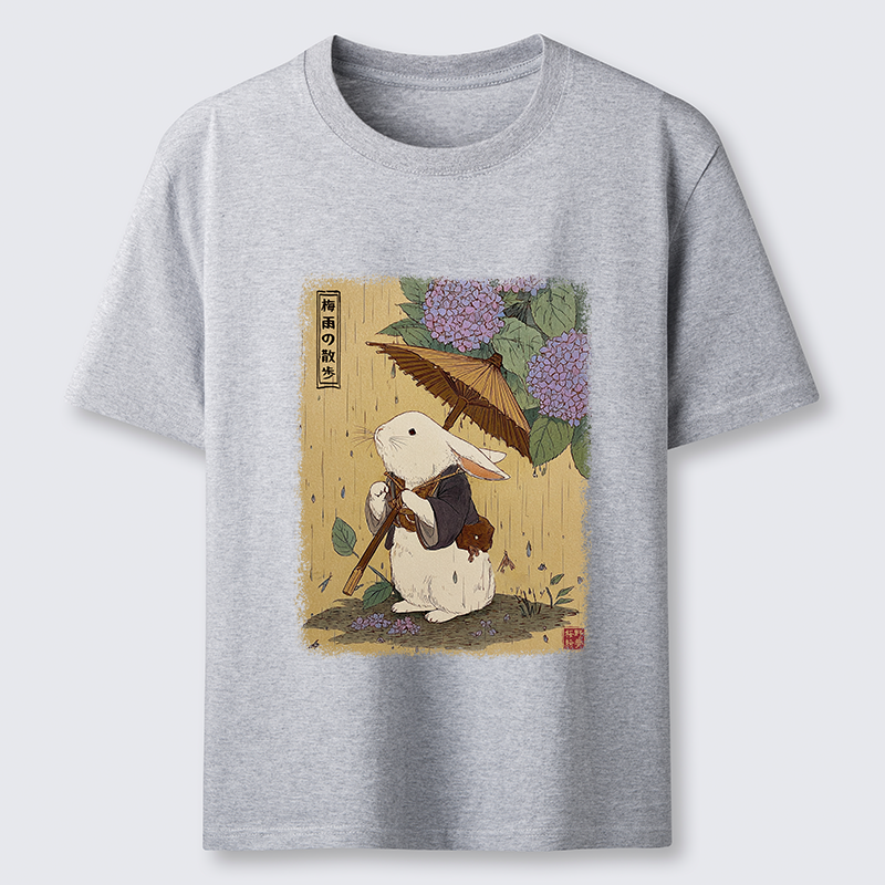 Tokyo-Tiger Ukiyoe Rainy Stroll Bunny Classic T-Shirt