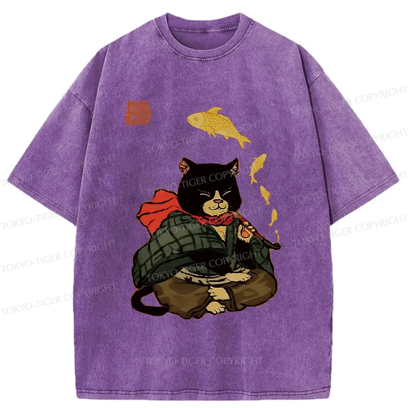 Tokyo-Tiger Smoke Like Fish Washed T-Shirt