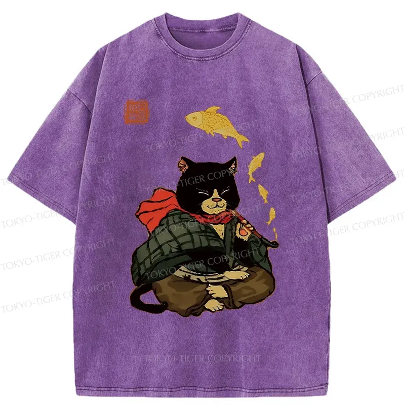 Tokyo-Tiger Smoke Like Fish Washed T-Shirt
