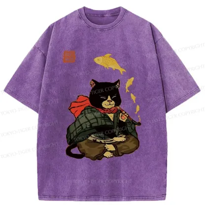 Tokyo-Tiger Smoke Like Fish Washed T-Shirt