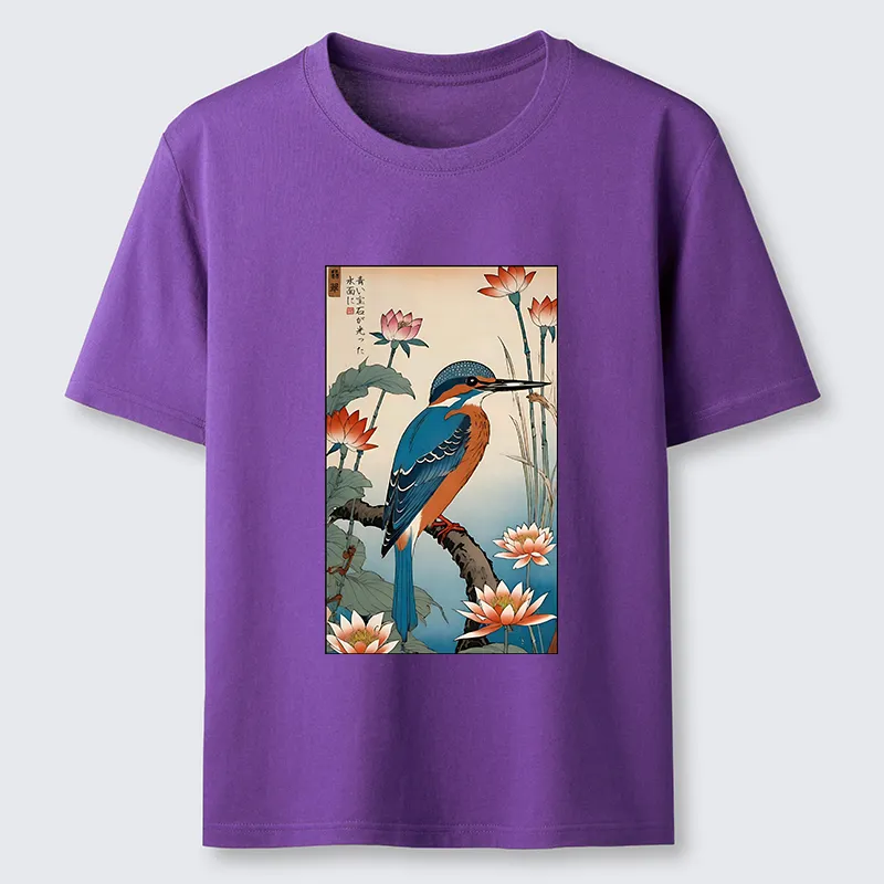 Tokyo-Tiger Ukiyo-e Kingfisher Classic T-Shirt