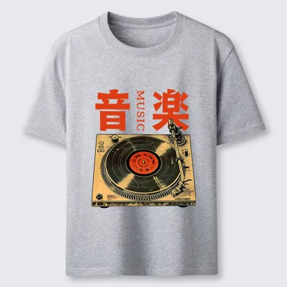 Tokyo-Tiger Retro Music Record Player Classic T-Shirt