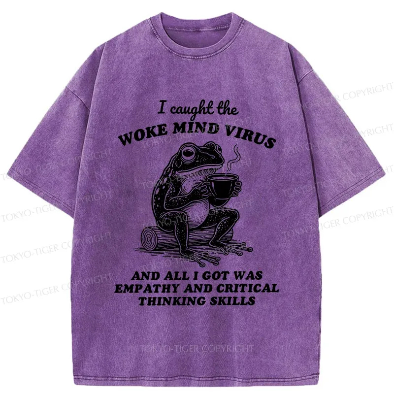 Tokyo-Tiger Awakened Thinking Virus Frog Washed T-Shirt