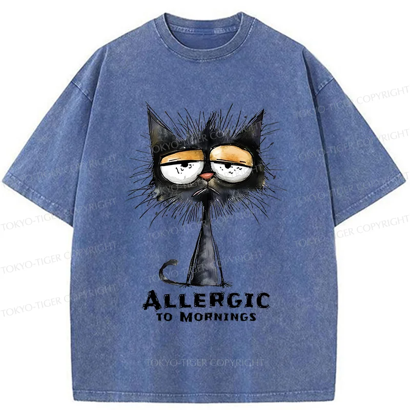 Tokyo-Tiger Cats Are Allergic To Morning Washed T-Shirt
