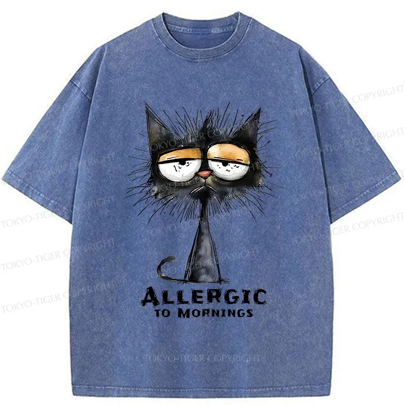 Tokyo-Tiger Cats Are Allergic To Morning Washed T-Shirt