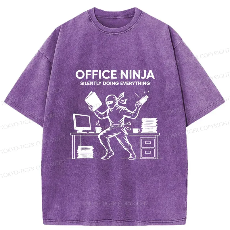 Tokyo-Tiger Workplace Ninja Washed T-Shirt