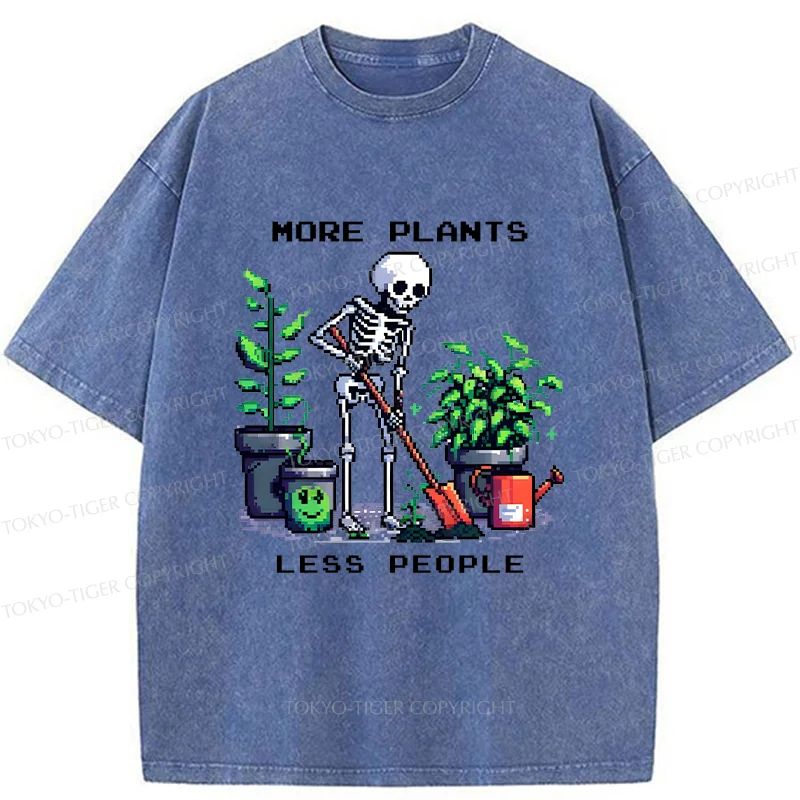 Tokyo-Tiger Skeleton Planting Trees Washed T-Shirt