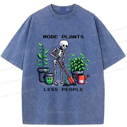Tokyo-Tiger Skeleton Planting Trees Washed T-Shirt
