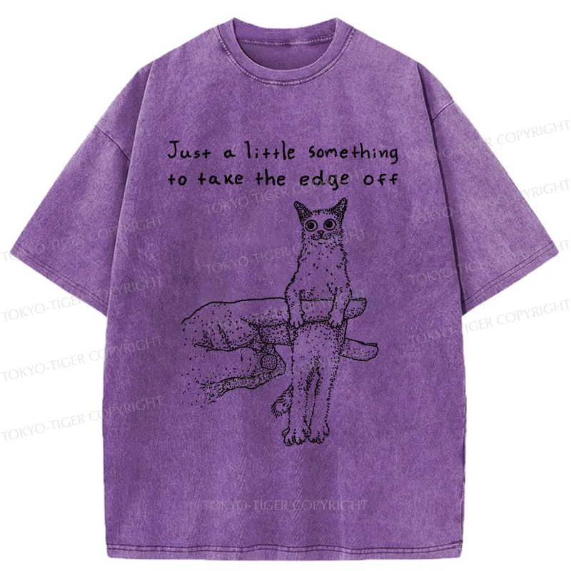 Tokyo-Tiger Catch The Cat Funny Washed T-Shirt