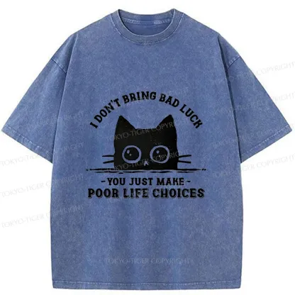 Tokyo-Tiger Black Cats Don't Bring Bad Luck Washed T-Shirt
