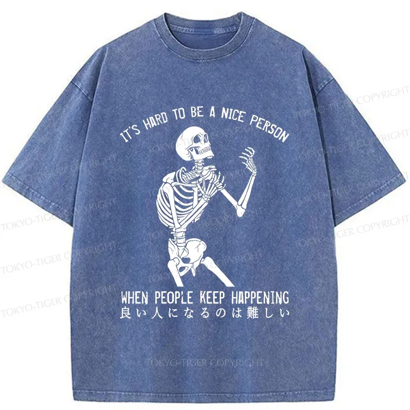 Tokyo-Tiger It's Hard To Be A Good Person Washed T-Shirt