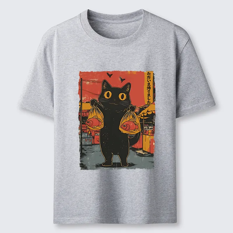 Tokyo-Tiger Cat Fishing Japanese Classic T-Shirt