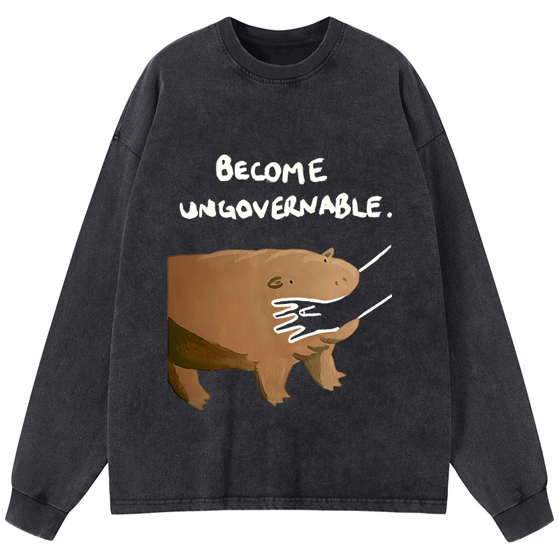 Tokyo-Tiger Moo Deng Bites Someone's Arm Washed Long Sleeve T-Shirt