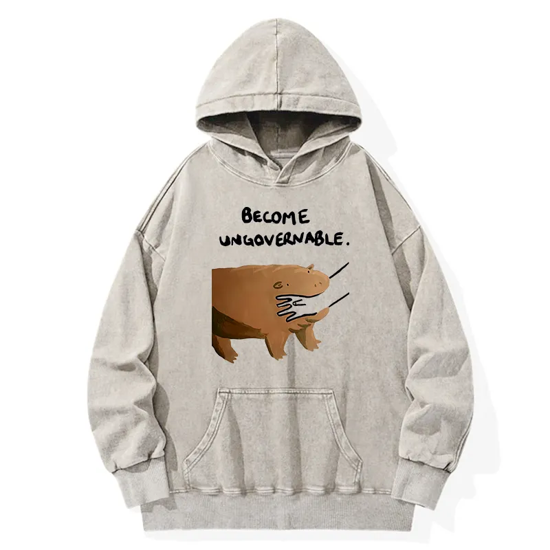 Tokyo-Tiger Moo Deng Bites Someone's Arm Washed Hoodie