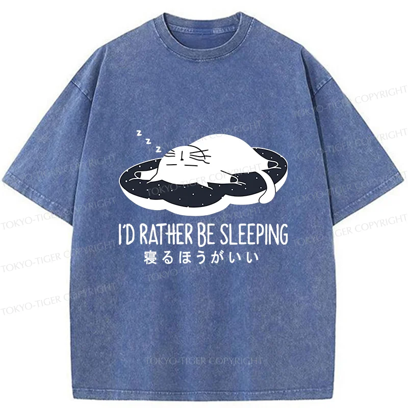 Tokyo-Tiger I'd Rather Sleep Washed T-Shirt