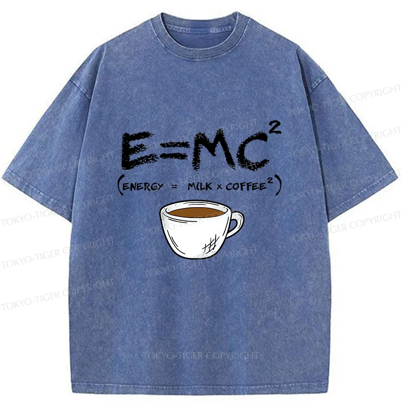 Tokyo-Tiger Coffee Formula Funny Washed T-Shirt