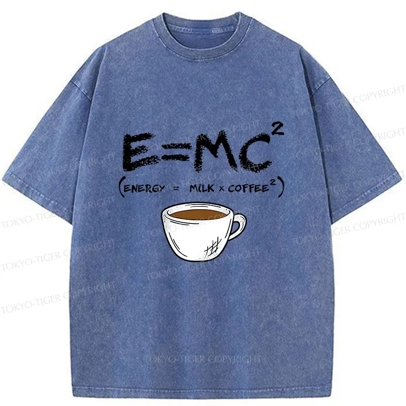 Tokyo-Tiger Coffee Formula Funny Washed T-Shirt