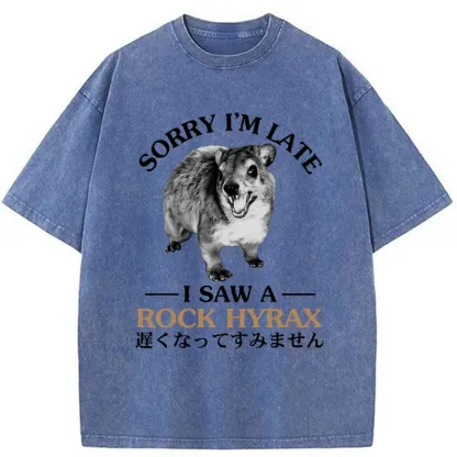 Tokyo-Tiger Rock Hyrax Japanese Washed T-Shirt