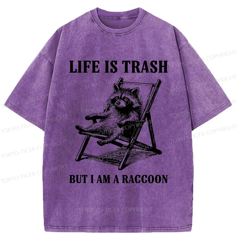 Tokyo-Tiger Raccoons Love Trash Washed T-Shirt